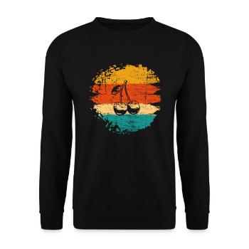 Cherry Fruit Lover Retro Healthy Gift idea - Unisex Sweatshirt - black - Front - Alina (178cm) & Michal (187cm)
