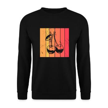 Cherry Fruit Lover Retro Healthy Gift idea - Unisex Sweatshirt - black - Front - Alina (178cm) & Michal (187cm)