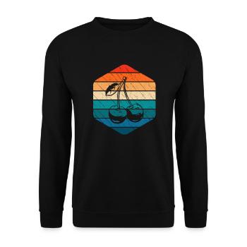 Idée de cadeau sain rétro pour les amoureux des fruits de cerise - Sweat-shirt Unisexe - noir - Devant - Alina (178cm) & Michal (187cm)