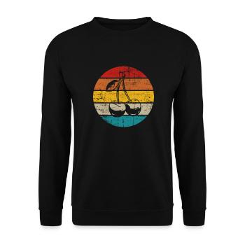 Idée de cadeau sain rétro pour les amoureux des fruits de cerise - Sweat-shirt Unisexe - noir - Devant - Alina (178cm) & Michal (187cm)