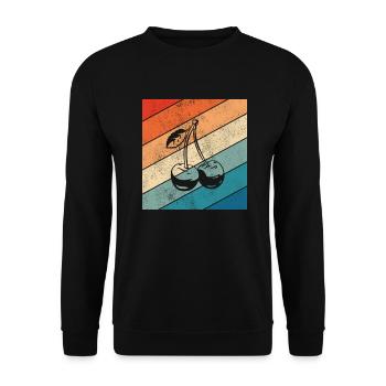 Cherry Fruit Lover Retro Healthy Idée cadeau - Sweat-shirt Unisexe - noir - Devant - Alina (178cm) & Michal (187cm)