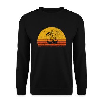 Idée de cadeau sain rétro pour les amoureux des fruits de cerise - Sweat-shirt Unisexe - noir - Devant - Alina (178cm) & Michal (187cm)
