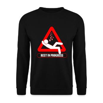 Sommeil Tête Humour Repos en cours Fun Naptime Cadeau - Sweat-shirt Unisexe - noir - Devant - Alina (178cm) & Michal (187cm)
