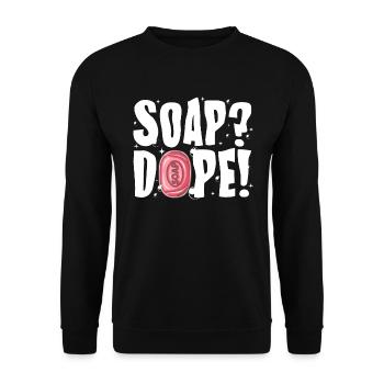 Check out this funny, SOAP !, soap making design - Unisex Sweatshirt - black - Front - Alina (178cm) & Michal (187cm)