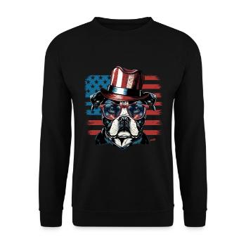 Chien patriotique Drapeau américain Patriote - Sweat-shirt Unisexe - noir - Devant - Alina (178cm) & Michal (187cm)