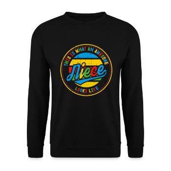 Voici à quoi ressemble la meilleure nièce du monde Cadeau - Sweat-shirt Unisexe - noir - Devant - Alina (178cm) & Michal (187cm)