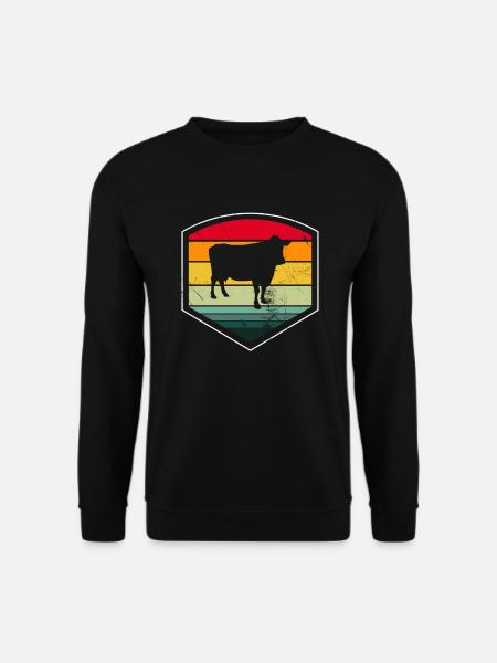 Cow Farmer Retro Gift - Unisex Sweatshirt - black