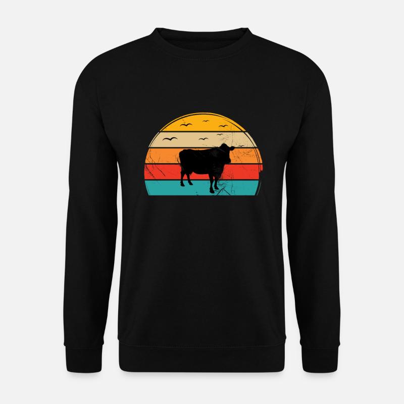Cow Farmer Retro Gift - Unisex Sweatshirt - black
