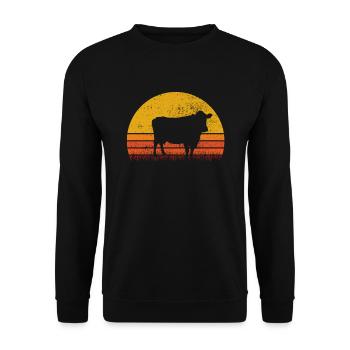Cow Animal Farmer Moo Retro Farm Gift - Sweat-shirt Unisexe - noir - Devant - Alina (178cm) & Michal (187cm)