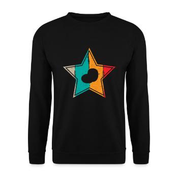 Kartoffel Kartoffelbrei Retro Stern Geschenk - Unisex Pullover - Schwarz - Vorne - Alina (178cm) & Michal (187cm)