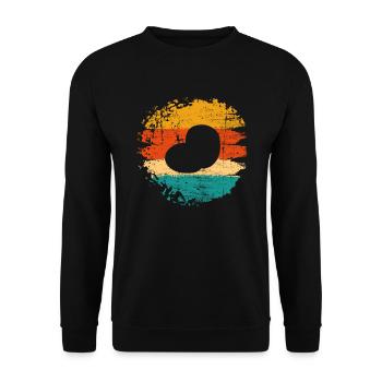 Kartoffel Kartoffelbrei Retro Geschenk - Unisex Pullover - Schwarz - Vorne - Alina (178cm) & Michal (187cm)
