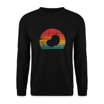 Kartoffel Retro Kartoffelbrei Landwirt Geschenk - Unisex Pullover - Schwarz - Vorne - Alina (178cm) & Michal (187cm)