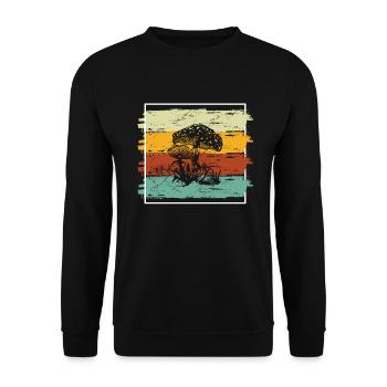 Mushroom Mushrooms Boletus Toadstool Retro Gift - Unisex Sweatshirt - black - Front - Alina (178cm) & Michal (187cm)