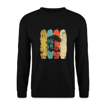 Mushroom Mushrooms Boletus Toadstool Retro Gift - Unisex Sweatshirt - black - Front - Alina (178cm) & Michal (187cm)