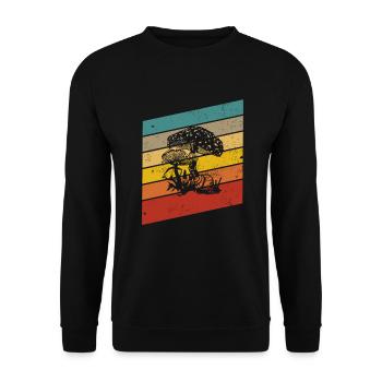 Mushroom Mushrooms Boletus Toadstool Retro Gift - Unisex Sweatshirt - black - Front - Alina (178cm) & Michal (187cm)