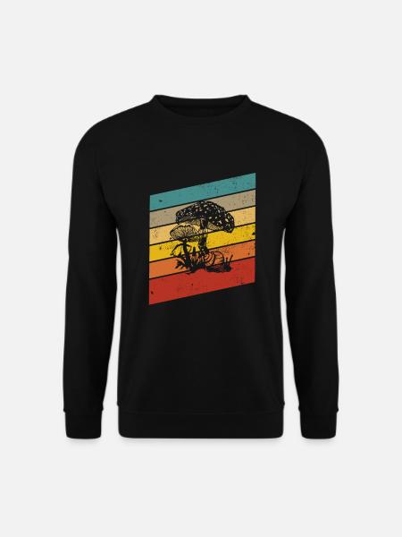Pilz Pilze Steinpilz Fliegenpilz Retro Geschenk - Unisex Pullover - Schwarz