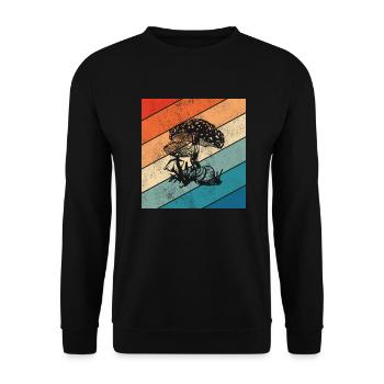 Mushroom Mushrooms Boletus Toadstool Retro Gift - Unisex Sweatshirt - black - Front - Alina (178cm) & Michal (187cm)