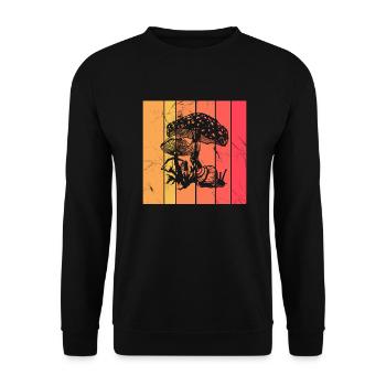 Mushroom Mushrooms Boletus Toadstool Retro Gift - Unisex Sweatshirt - black - Front - Alina (178cm) & Michal (187cm)