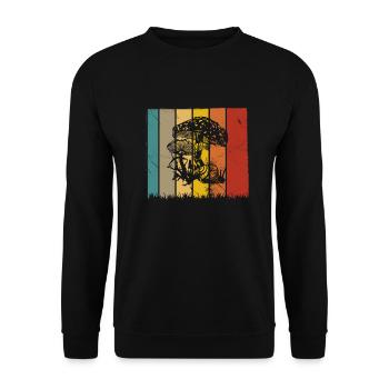 Mushroom Mushrooms Boletus Toadstool Retro Gift - Unisex Sweatshirt - black - Front - Alina (178cm) & Michal (187cm)