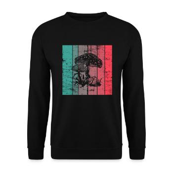 Champignon Rétro Champignons Cèpes Champignons Crapaud Tabouret Cadeau - Sweat-shirt Unisexe - noir - Devant - Alina (178cm) & Michal (187cm)