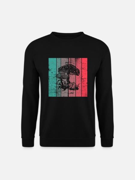 Pilz Retro Pilze Steinpilz Fliegenpilz Geschenk - Unisex Pullover - Schwarz