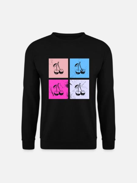 Cherry Retro Fruit Fruit Cherries - Unisex Sweatshirt - black