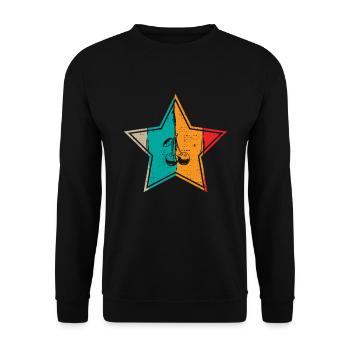 Cherry Retro Fruit Summer Star Gift - Unisex Sweatshirt - black - Front - Alina (178cm) & Michal (187cm)