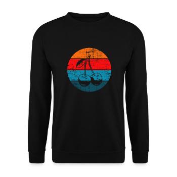 Cherry Fruit Retro Fruits Red Gift - Unisex Sweatshirt - black - Front - Alina (178cm) & Michal (187cm)