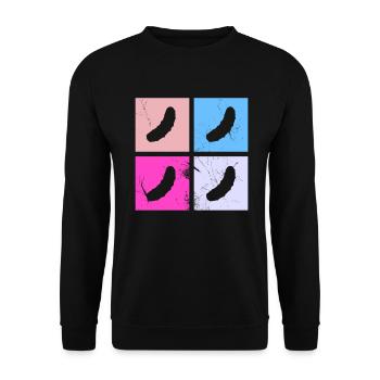 Gurke Gewürzgurke Kukumer Retro Saure Gurke - Unisex Pullover - Schwarz - Vorne - Alina (178cm) & Michal (187cm)