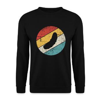 Gurke Gewürzgurke Kreis Retro Geschenk - Unisex Pullover - Schwarz - Vorne - Alina (178cm) & Michal (187cm)