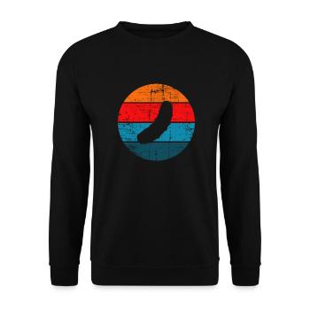 Gurke Gewürzgurke Kreis Retro Geschenk - Unisex Pullover - Schwarz - Vorne - Alina (178cm) & Michal (187cm)