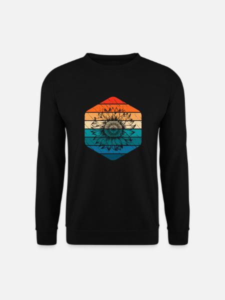 Sonnenblume Retro Geschenk - Unisex Pullover - Schwarz