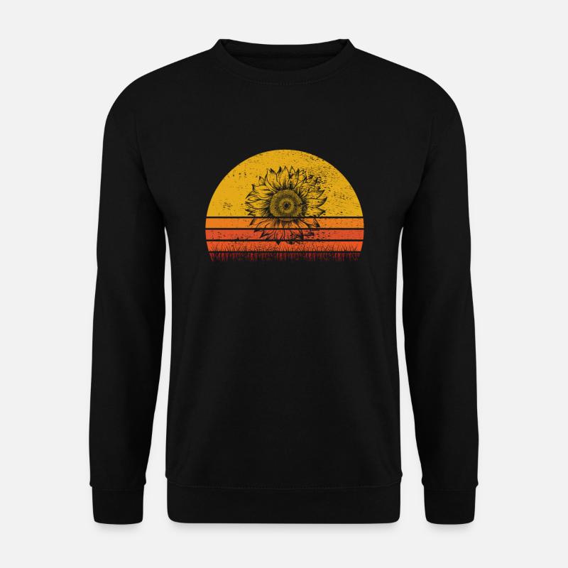 Sunflower Retro Gift - Unisex Sweatshirt - black