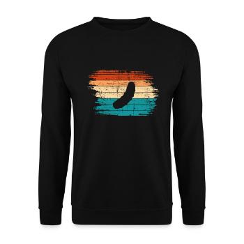 Gurke Gewürzgurke Kukumer Retro Saure Gurke - Unisex Pullover - Schwarz - Vorne - Alina (178cm) & Michal (187cm)