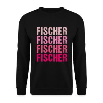 Fisherman Retro Pink Surname Gift Idea - Unisex Sweatshirt - black - Front - Alina (178cm) & Michal (187cm)