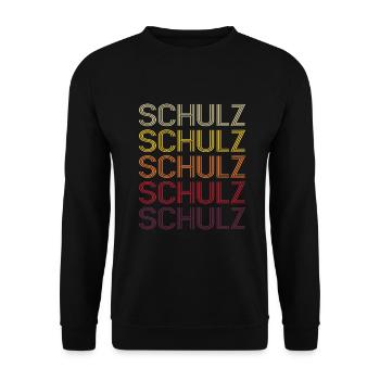 Schulz Family Celebrate Wedding Surname Gift idea - Unisex Sweatshirt - black - Front - Alina (178cm) & Michal (187cm)