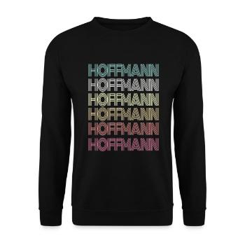 Hoffmann Retro Surname Family Gift - Unisex Sweatshirt - black - Front - Alina (178cm) & Michal (187cm)