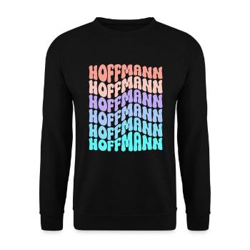 Hoffmann Retro Nachname Familie Geschenk - Unisex Pullover - Schwarz - Vorne - Alina (178cm) & Michal (187cm)