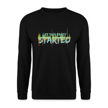 Music Level Party Time Party Start Gift Idea - Unisex Sweatshirt - black - Front - Alina (178cm) & Michal (187cm)
