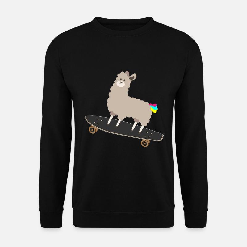 Alpaca Skateboard Longboard - Unisex Sweatshirt - black