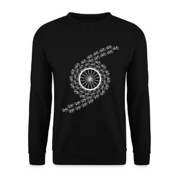 Bicycle Rim Whirl Cyclist Gift Idea - Unisex Sweatshirt - black - Front - Alina (178cm) & Michal (187cm)