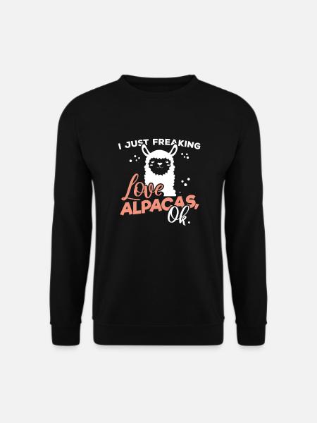J’aime les alpagas - L’amour alpagas - Sweat-shirt Unisexe - noir