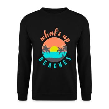 what's up beaches - Unisex Sweatshirt - black - Front - Alina (178cm) & Michal (187cm)