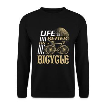 Fahrrad Bike - Life is Better on a Bicycle - Unisex Sweatshirt - black - Front - Alina (178cm) & Michal (187cm)