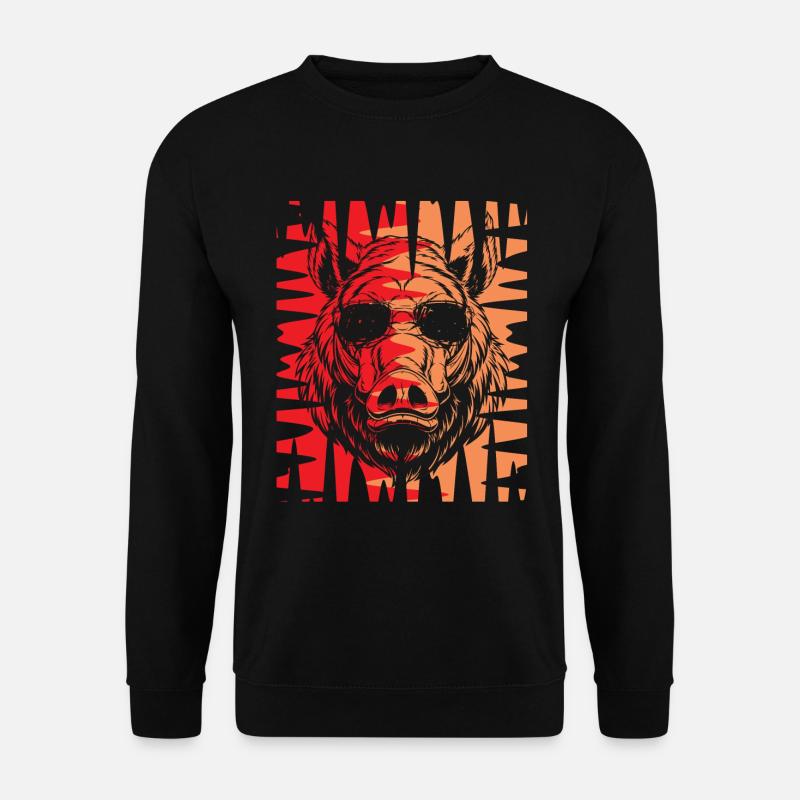 Wildschwein Sonnenbrille - Unisex Pullover - Schwarz