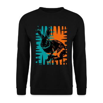 Rabbit - Unisex Pullover - Schwarz - Vorne - Alina (178cm) & Michal (187cm)