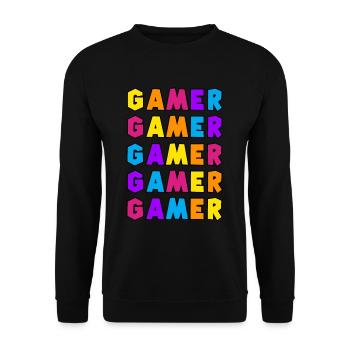 Gamer - Unisex Pullover - Schwarz - Vorne - Alina (178cm) & Michal (187cm)