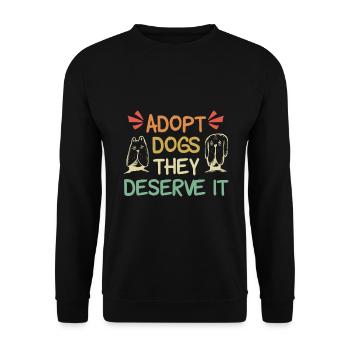 Adopt Dogs they deserve it - Unisex Pullover - Schwarz - Vorne - Alina (178cm) & Michal (187cm)
