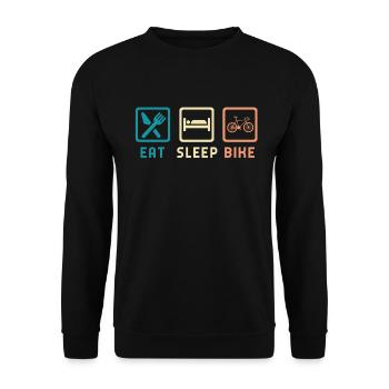 Eat Sleep Bike - Unisex Pullover - Schwarz - Vorne - Alina (178cm) & Michal (187cm)