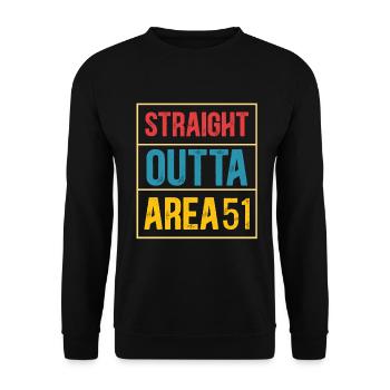 Straight outta area 51 - Unisex Sweatshirt - black - Front - Alina (178cm) & Michal (187cm)